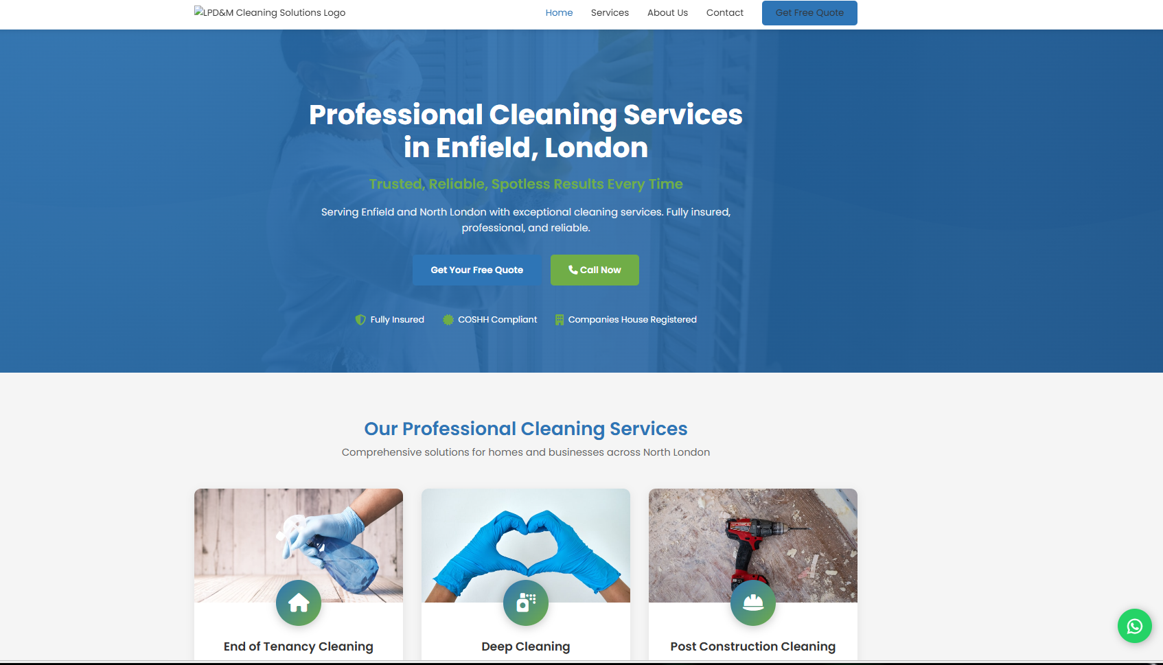 LPD&M Cleaning Solutions Website Frontend