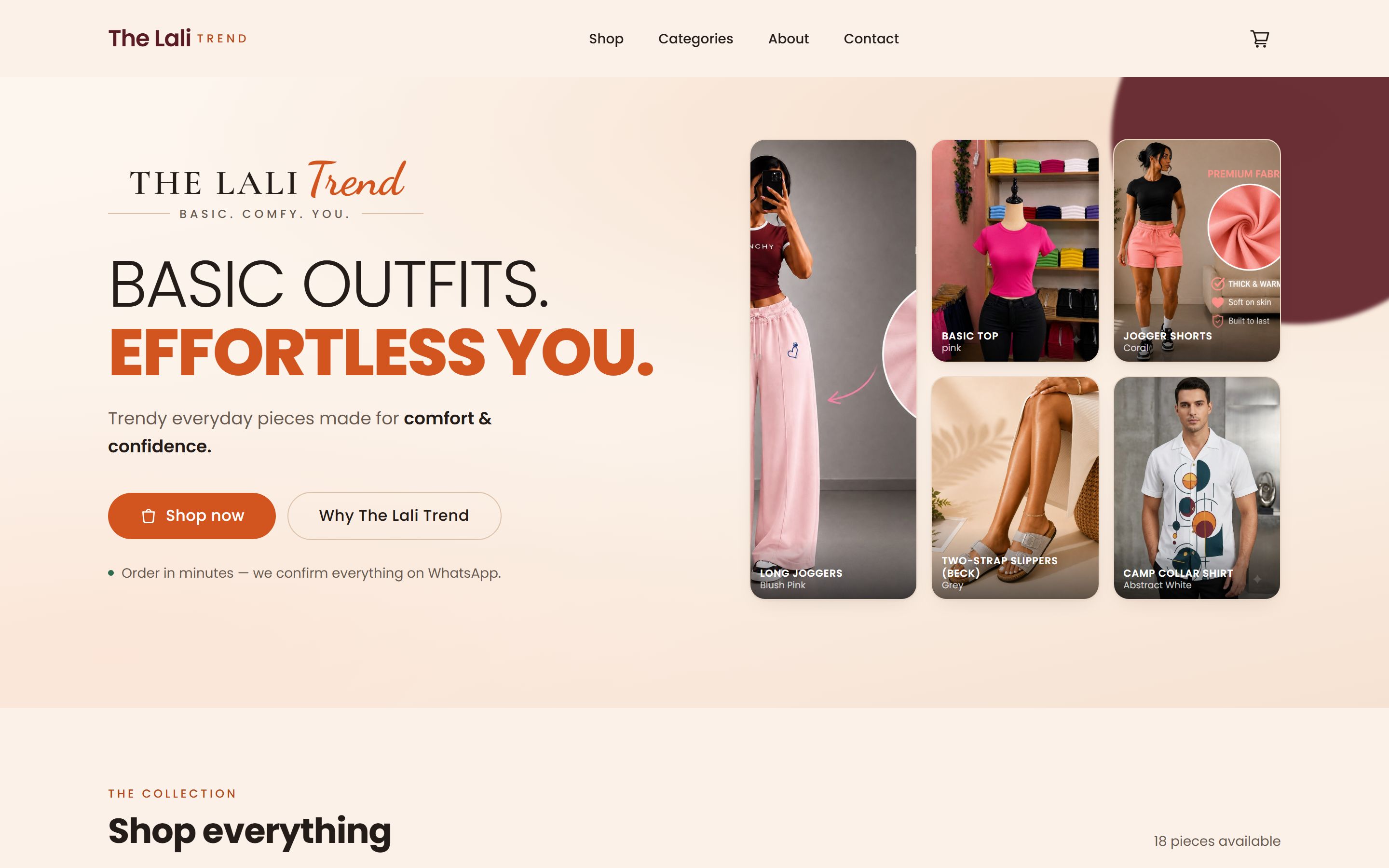 The Lali Trend fashion storefront homepage